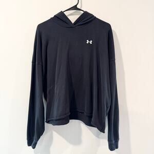 Under Armour Pullover Black Womens Large Boxy Fit Cropped Athleisure Comfy